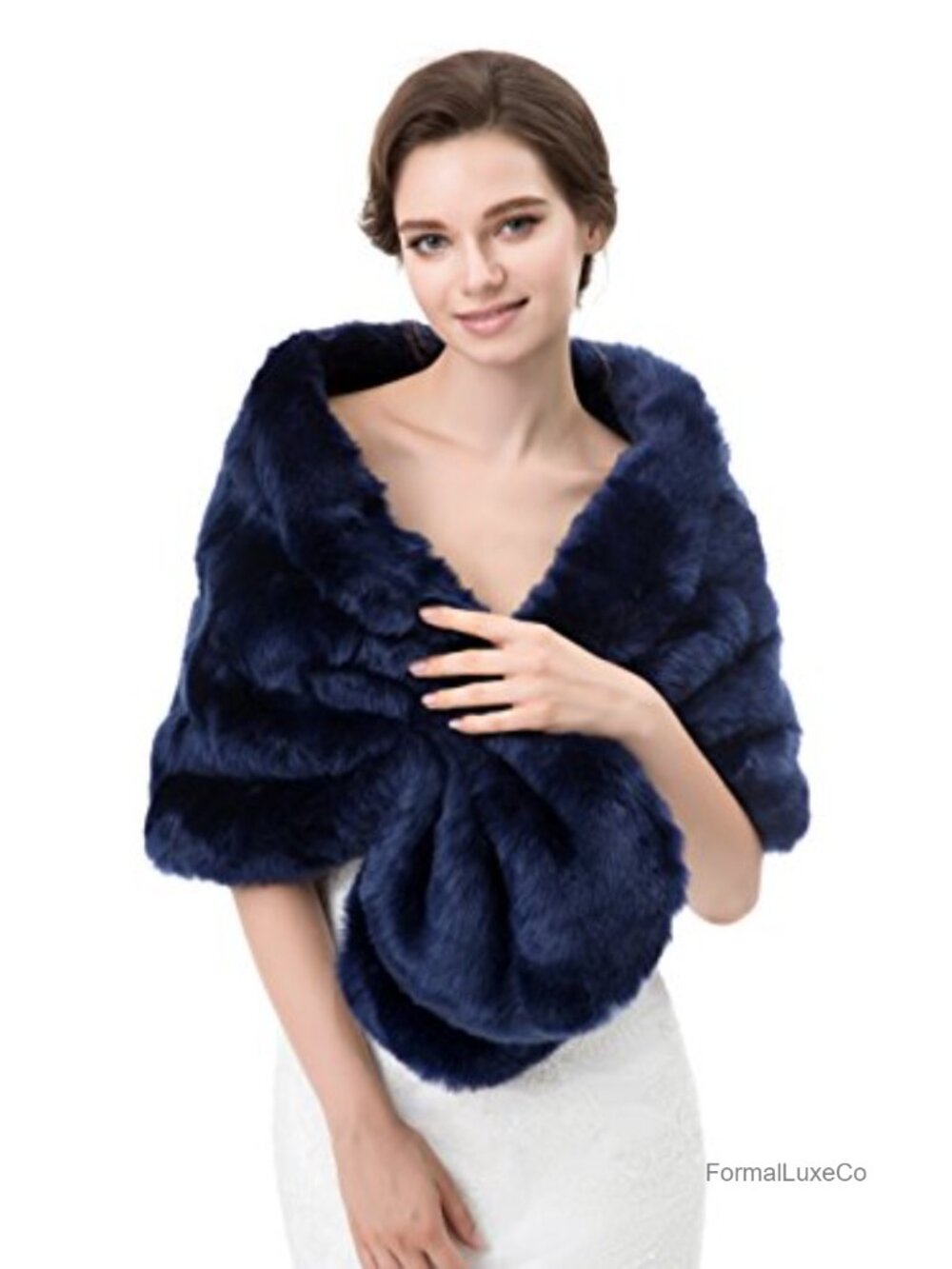Women's Winter Faux Fur Shawl Coat Jacket Parka Outerwear